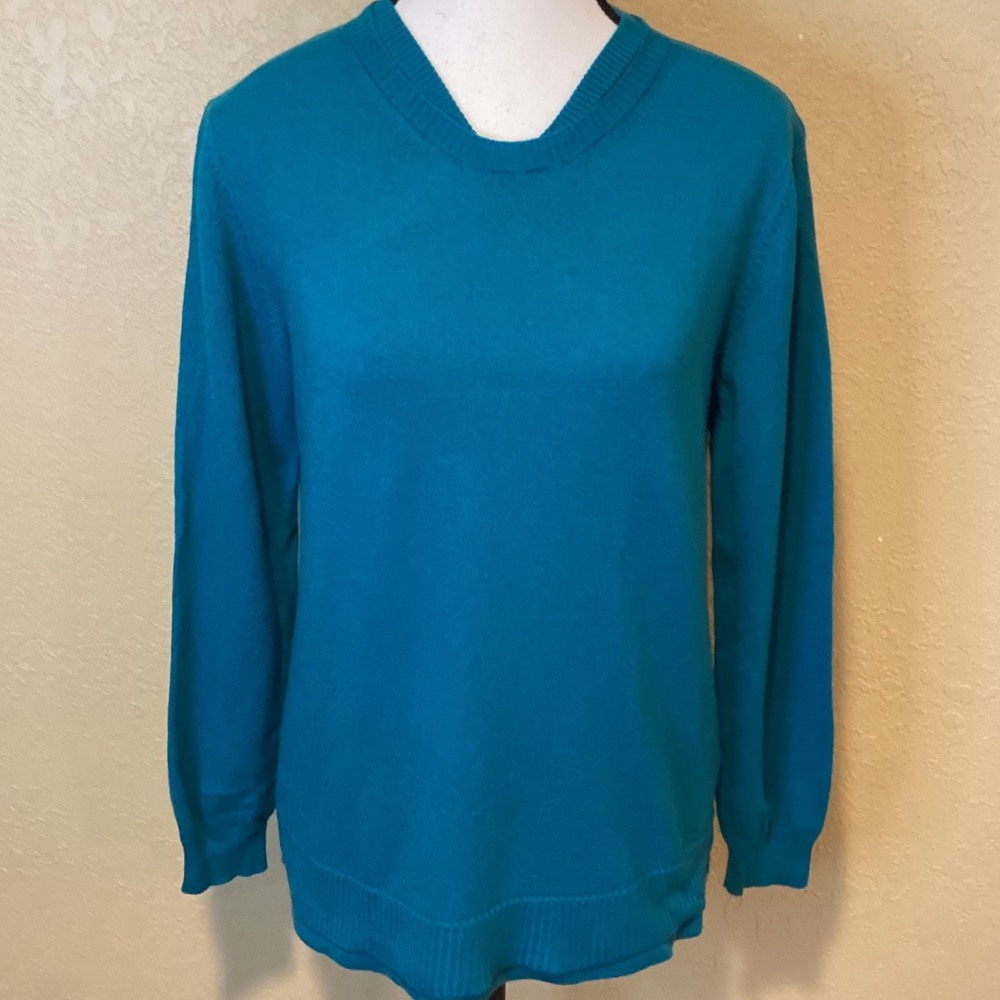 Hugo Boss‎ Vintage Teal 100% Virgin Wool crewneck sweater, Size Large
